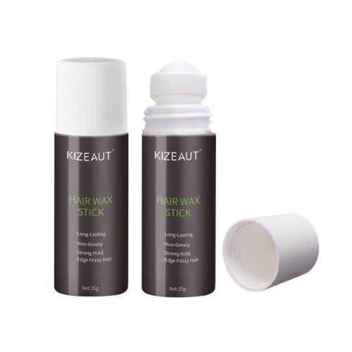01 KIZEAUT Flyaway Hair Wax Stick, 35g Twist-Up Design. Tame messy sideburns and flyaways to eliminate frizzy hair.