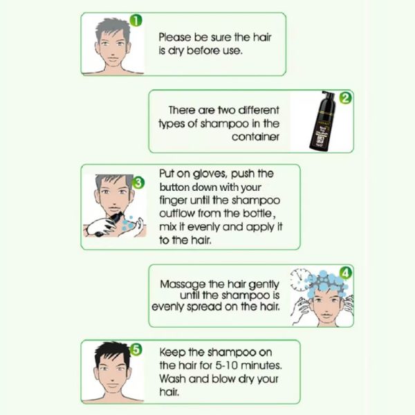 KIZEAUT One Step Black Hair Color Cream for Cover Gray Hair