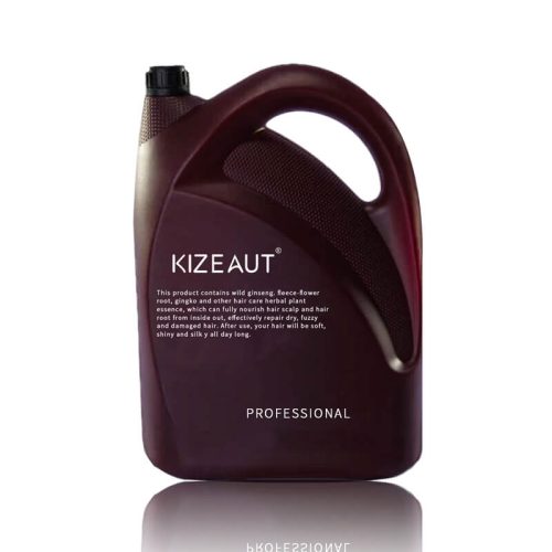 01 This bulk-sized KIZEAUT herbal hair treatment cream is equipped with a comfortable portable handle for easy transport and use.