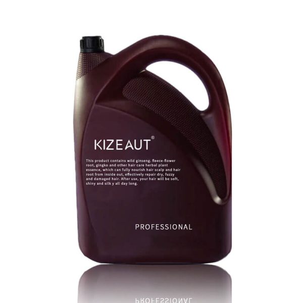 This bulk-sized KIZEAUT herbal hair treatment cream is equipped with a comfortable portable handle for easy transport and use.