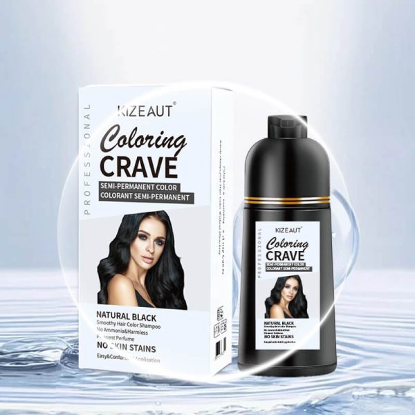 KIZEAUT One Wash Black Hair Dye Shampoo, No Mix Required Natural Plant Bubble Hair Color