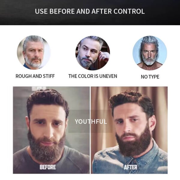 KIZEAUT Beard Dye Cream Specially for Men, Ammonia-Free Gentle Formula to Cover Grey & White Beard Hair