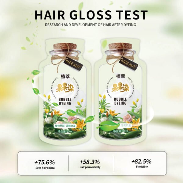 KIZEAUT Plant Extract Fruit Bubble Hair Dye, Gentle Sachet Hair Color Cream