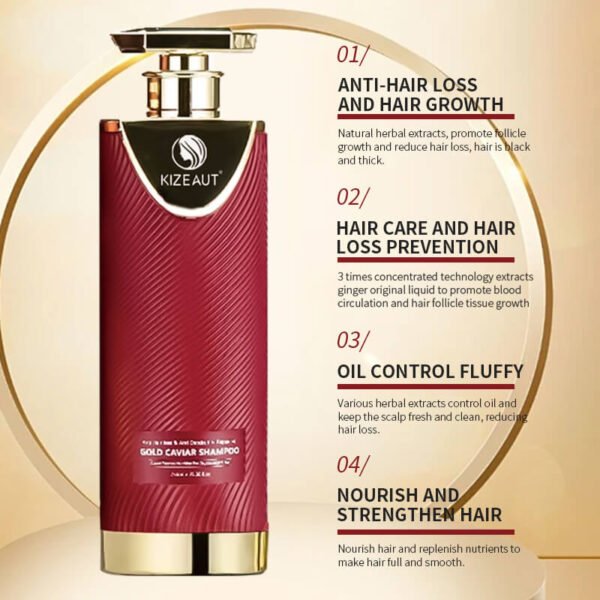 KIZEAUT Golden Caviar Shampoo | Effectively Remove Dandruff & Repair Damaged Hair