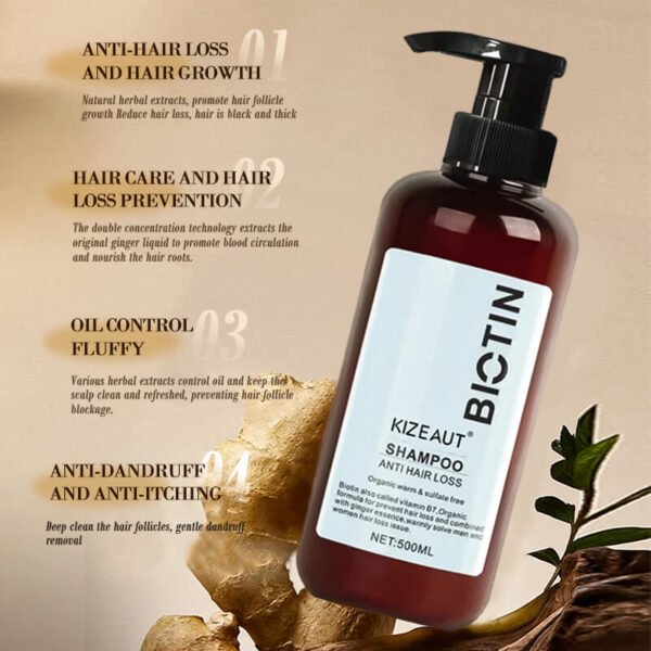 KIZEAUT Biotin Anti-Hair Fall Shampoo effectively relieves diverse hair shedding troubles.