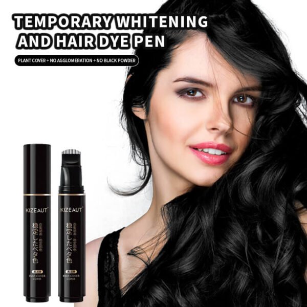 KIZEAUT Root & Sideburn Touch-Up Hair Dye Pen, Portable Grey Hair Concealer Stick