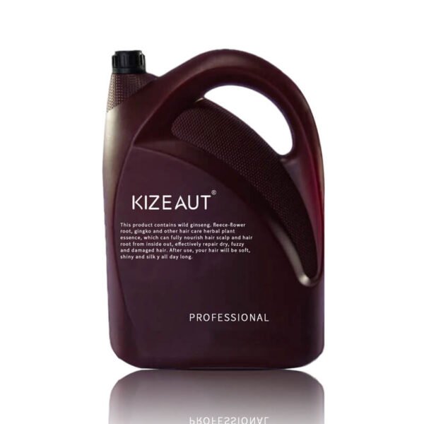 This bulk-sized KIZEAUT herbal hair treatment cream is equipped with a comfortable portable handle for easy transport and use.