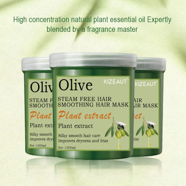 New Arrival: KIZEAUT Olive No-Rinse Smoothing Hair Mask. Enjoy deep hair care easily at home.