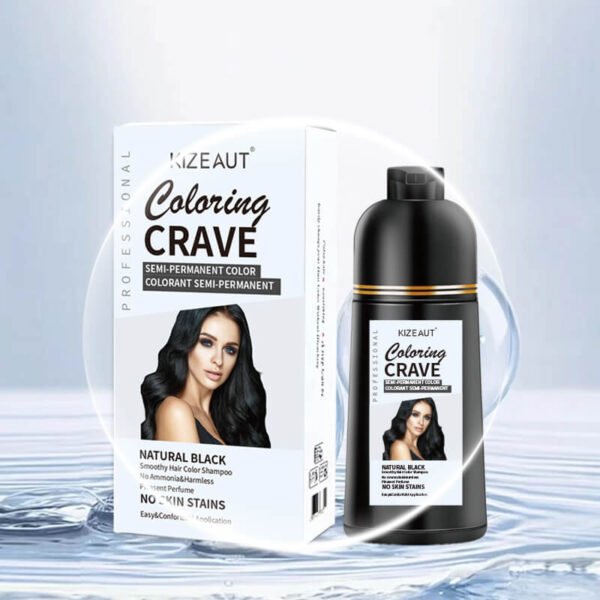 KIZEAUT One Wash Black Hair Dye Shampoo, No Mix Required Natural Plant Bubble Hair Color