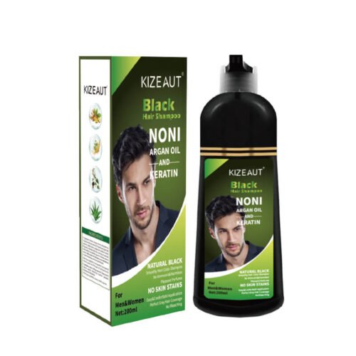KIZEAUT Black Hair Dye Shampoo, Gray Hair Coverage Hair Colorant