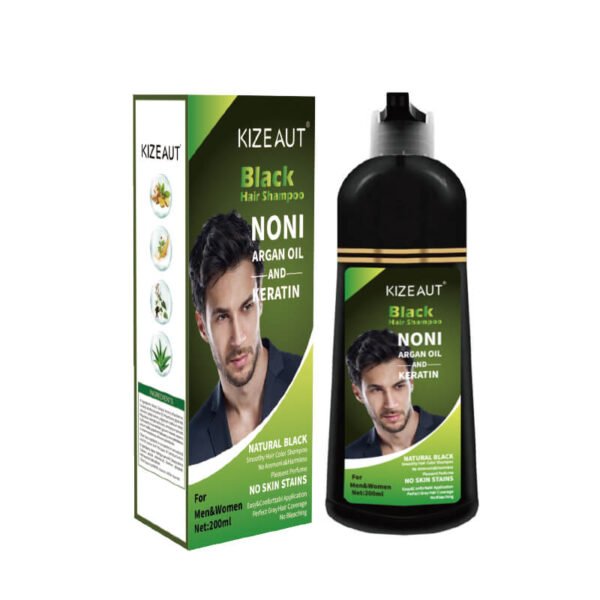 KIZEAUT Black Hair Dye Shampoo, Gray Hair Coverage Hair Colorant