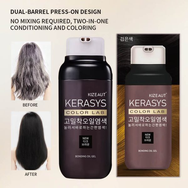KIZEAUT Dual-tube Press-type No-mix 2-in-1 Coloring & Conditioning Hair Dye Gel