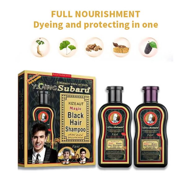 KIZEAUT Quick Magic Black Hair Shampoo Dye Set
