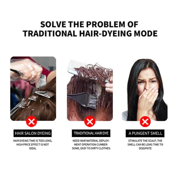KIZEAUT 3 in 1 Dark Brown Hair Dye Shampoo with Built-in Comb
