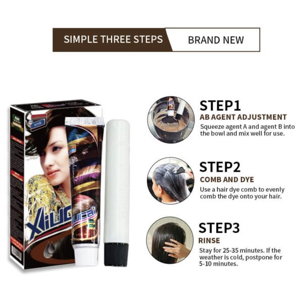 KIZEAUT Xiucai 3-Step At Home DIY Hair Color Cream Kit