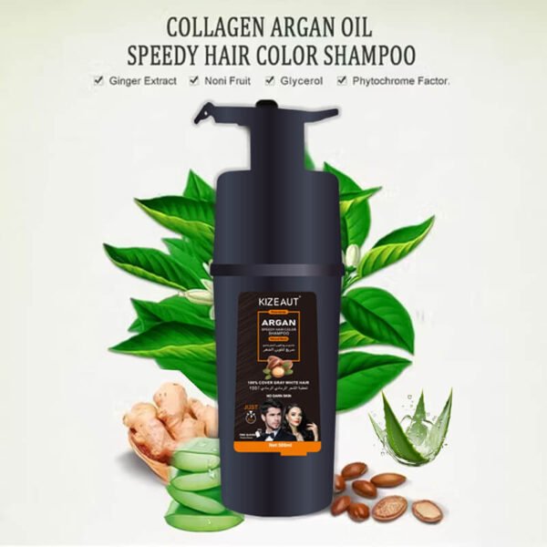 KIZEAUT Argan Oil Quick Black Hair Color Shampoo Bulk Factory Supply | Custom Logo & Formula Available