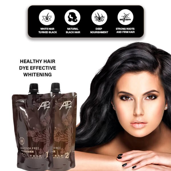 KIZEAUT AP Ammonia-Free Hair Dye Cream with Plant Extracts for Natural Black Hair