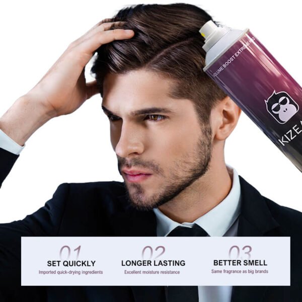 KIZEAUT strong hold hair spray matched with volumizing dry shampoo spray