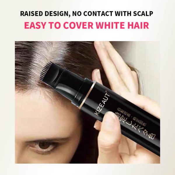 KIZEAUT Root & Sideburn Touch-Up Hair Dye Pen, Portable Grey Hair Concealer Stick
