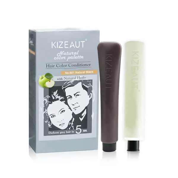 KIZEAUT Apple Plant Extract 5-Minute Fast Black Hair Coloring Conditioner for Grey Hair Coverage