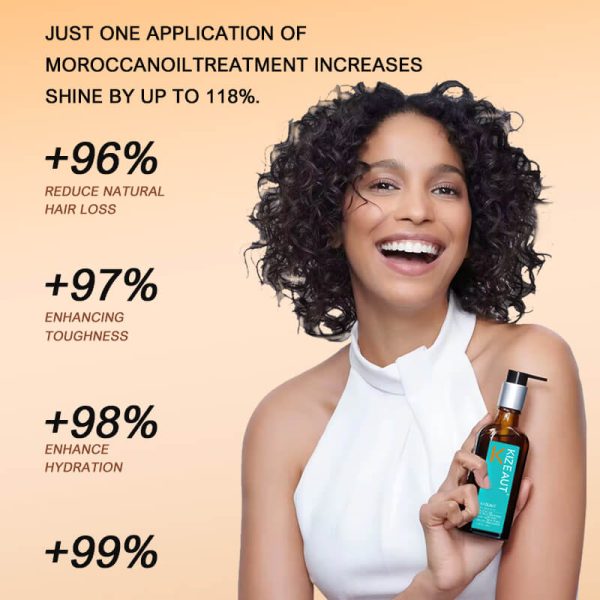 KIZEAUT natural hair oil calms rough dry frizz while restoring impaired hair cuticles