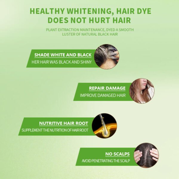 KIZEAUT Apple Extract Ammonia Free Black Hair Dye, Clear Water Formula No Scalp Staining