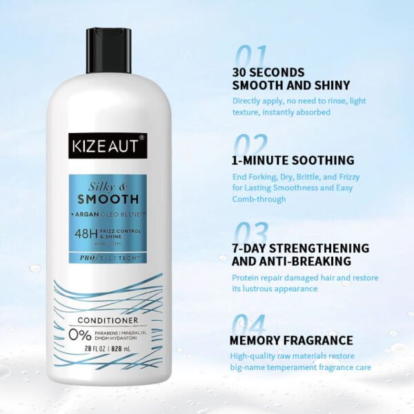KIZEAUT Silky Gloss Conditioner is fortified with premium blended Moroccan argan oil essence