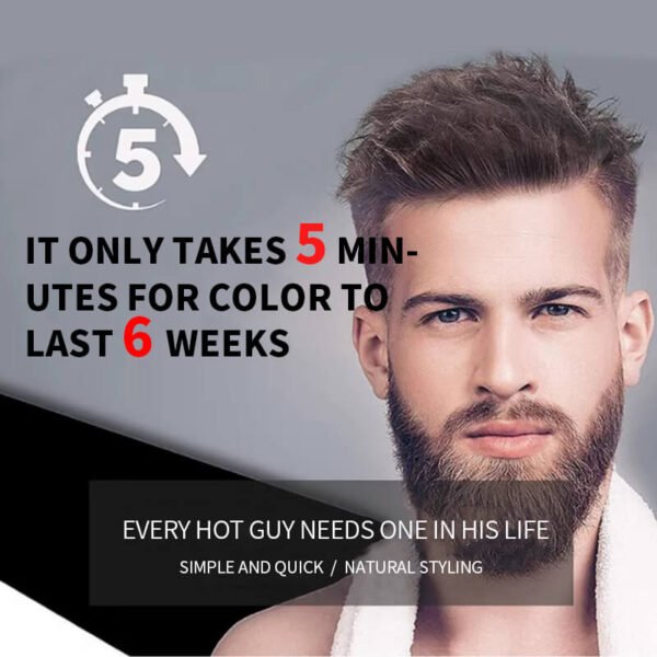 KIZEAUT Beard Dye Cream Specially for Men, Ammonia-Free Gentle Formula to Cover Grey & White Beard Hair
