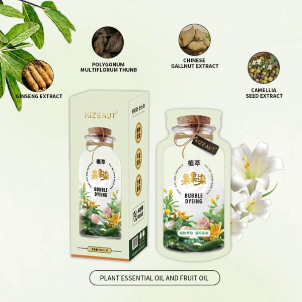 KIZEAUT Plant Extract Fruit Bubble Hair Dye, Gentle Sachet Hair Color Cream