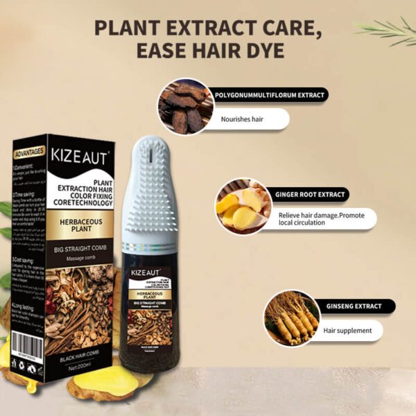 KIZEAUT Herbal One Comb Black Hair Dye Shampoo