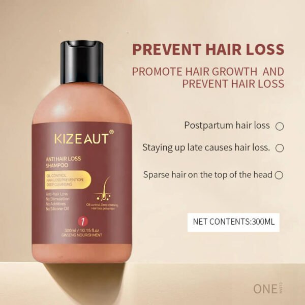 KIZEAUT Ginseng Nourishing Anti Hair Loss Shampoo Oil Control Deep Cleansing No Silicone 300ml