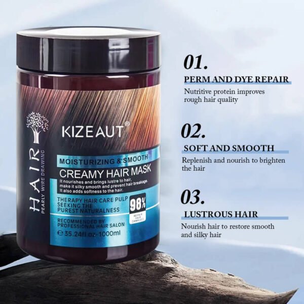 KIZEAUT Hydrating & Smoothing Cream Hair Mask, Specially Developed for Dry & Damaged Hair.