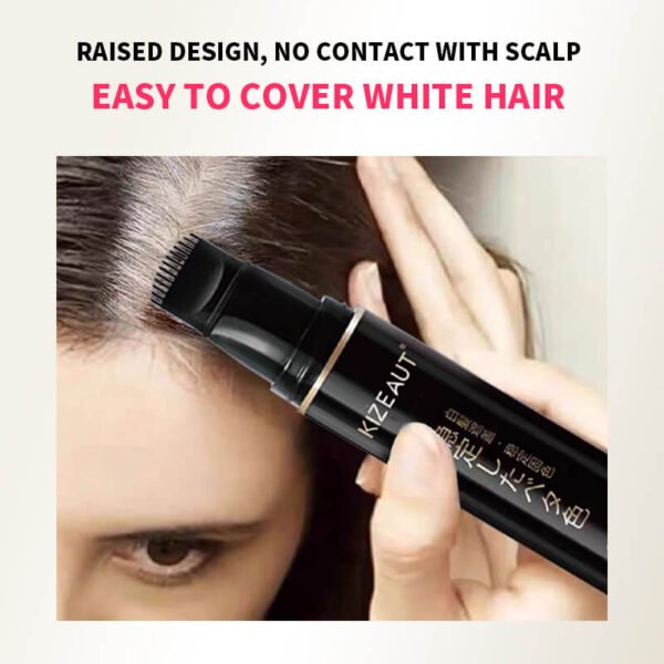 KIZEAUT Root & Sideburn Touch-Up Hair Dye Pen, Portable Grey Hair Concealer Stick