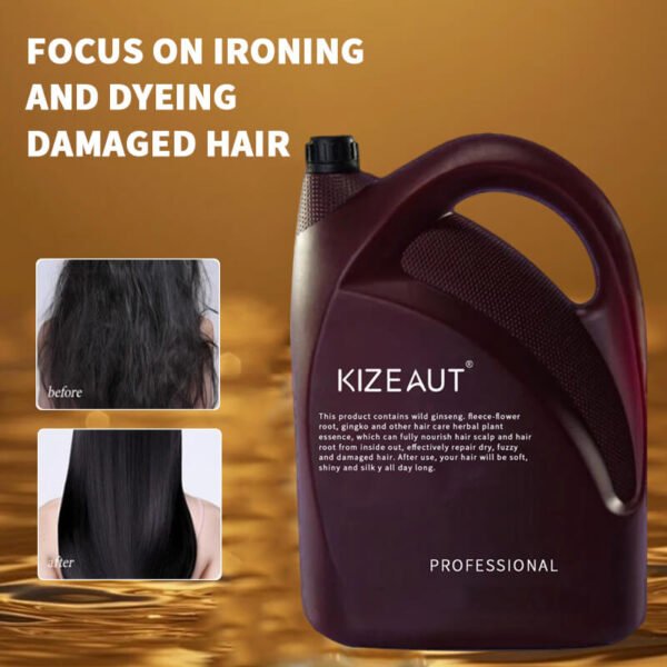 This bulk-sized KIZEAUT herbal hair treatment cream is equipped with a comfortable portable handle for easy transport and use.