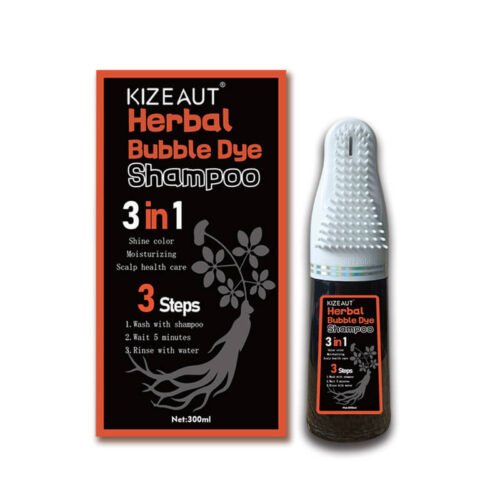 KIZEAUT 3 In 1 Ginger Herbal Bubble Hair Dye Shampoo With Comb