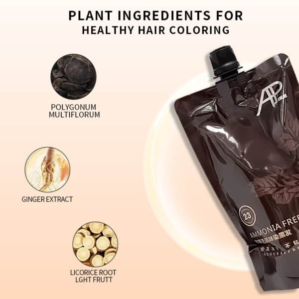 KIZEAUT AP Ammonia-Free Hair Dye Cream with Plant Extracts for Natural Black Hair