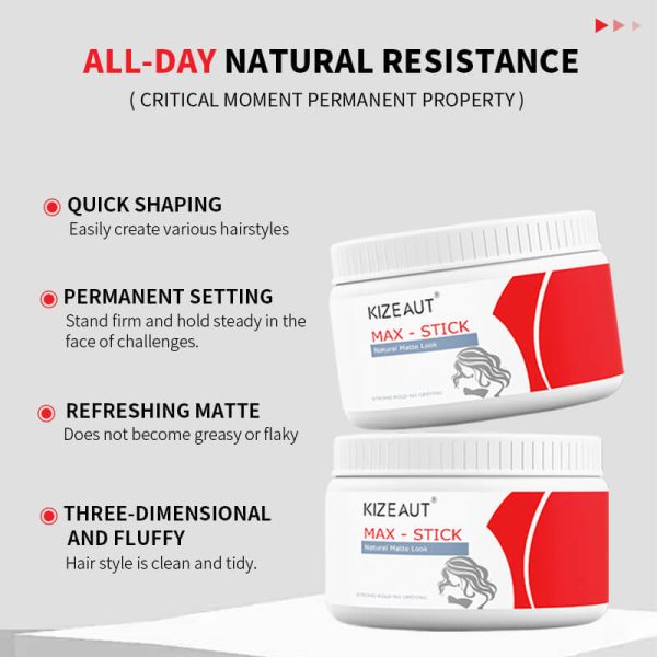 KIZEAUT hair wax sustains sleek hair contours all day long and easily tames unruly frizz