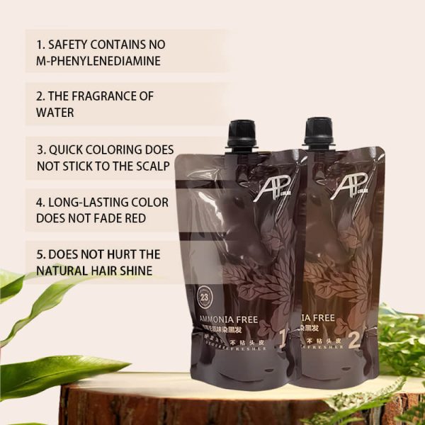 KIZEAUT AP Ammonia-Free Hair Dye Cream with Plant Extracts for Natural Black Hair