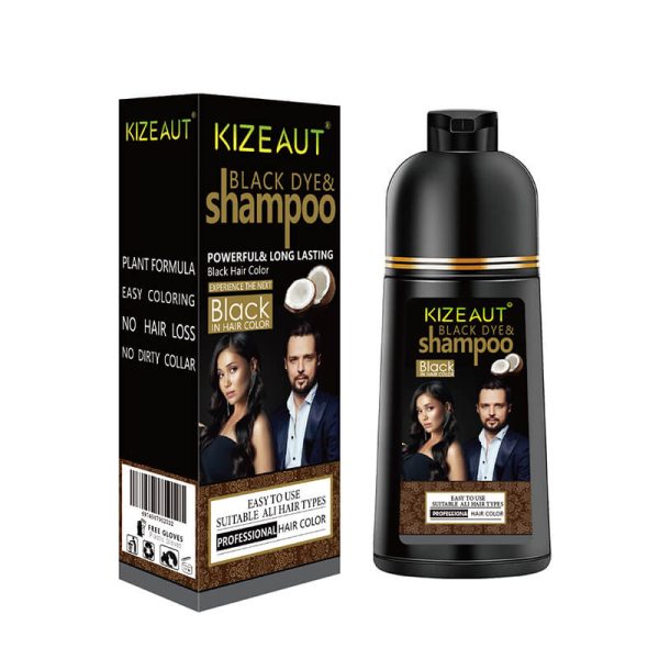 KIZEAUT Coconut Oil Hair Dye Shampoo, Easily Cover Gray Hair, Long-lasting & Hair-friendly