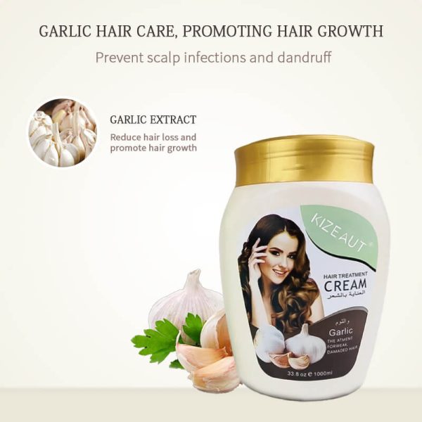 Our 1000ml jumbo-sized KIZEAUT hair mask provides two essential formulas including aloe vera and garlic variants.