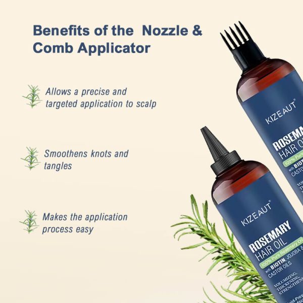 KIZEAUT pure rosemary hair essence works effortlessly to smooth flyaways and frizz for daily use.