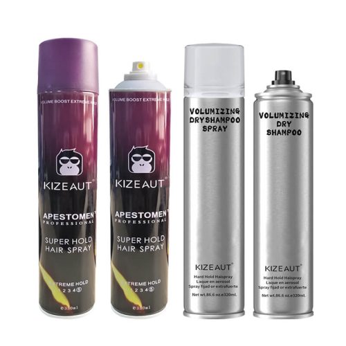KIZEAUT strong hold hair spray matched with volumizing dry shampoo spray
