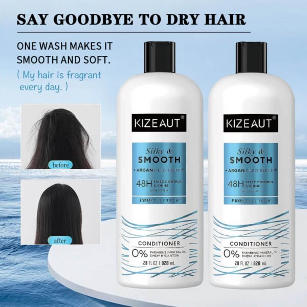 KIZEAUT Silky Gloss Conditioner is fortified with premium blended Moroccan argan oil essence