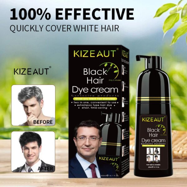 KIZEAUT One Step Black Hair Color Cream for Cover Gray Hair