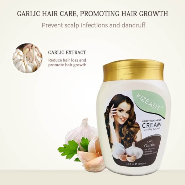 Our 1000ml jumbo-sized KIZEAUT hair mask provides two essential formulas including aloe vera and garlic variants.