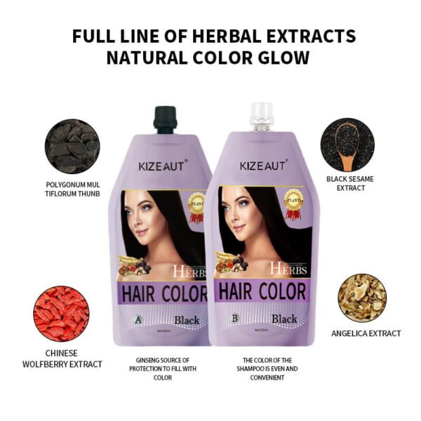 KIZEAUT Ginseng Herbal Black Hair Color Cream