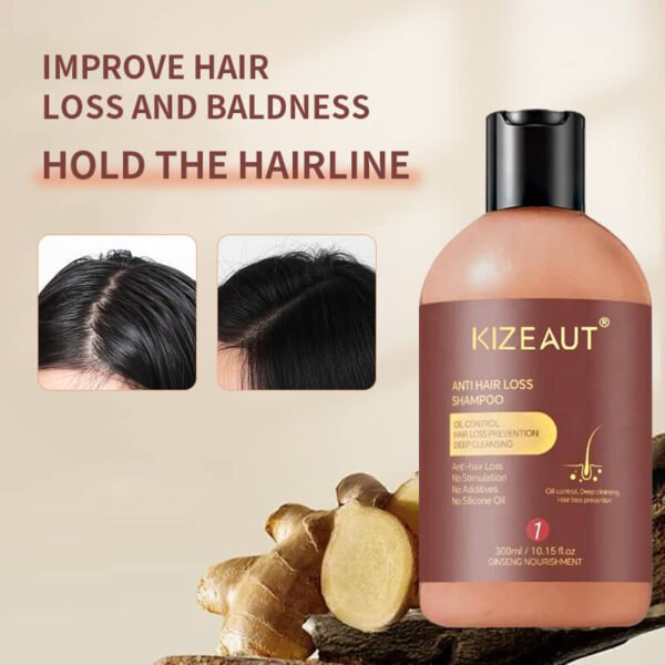 KIZEAUT Ginseng Nourishing Anti Hair Loss Shampoo Oil Control Deep Cleansing No Silicone 300ml
