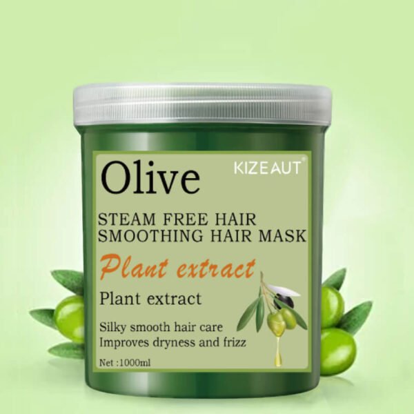 New Arrival: KIZEAUT Olive No-Rinse Smoothing Hair Mask. Enjoy deep hair care easily at home.