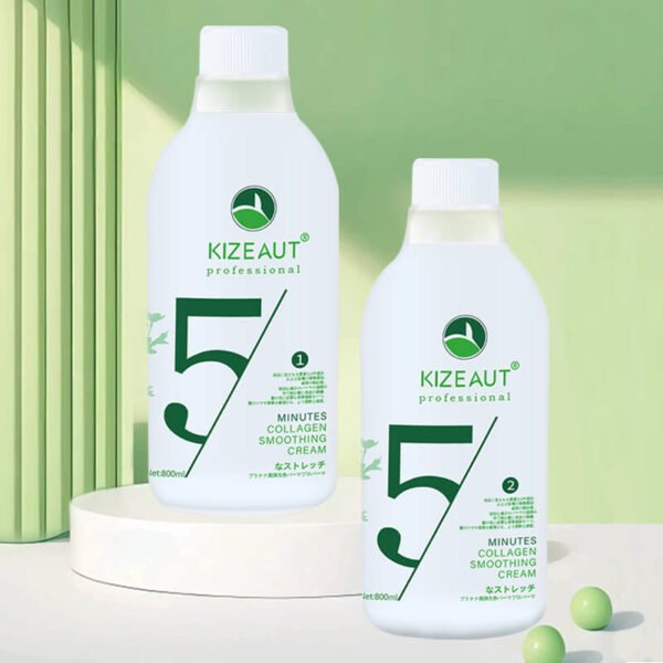 KIZEAUT Quick Smoothing Collagen Hair Rebonding Cream 2-Piece Set