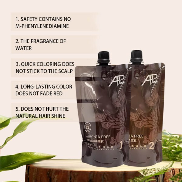 KIZEAUT AP Ammonia-Free Hair Dye Cream with Plant Extracts for Natural Black Hair